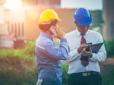 two guys discussing about large project